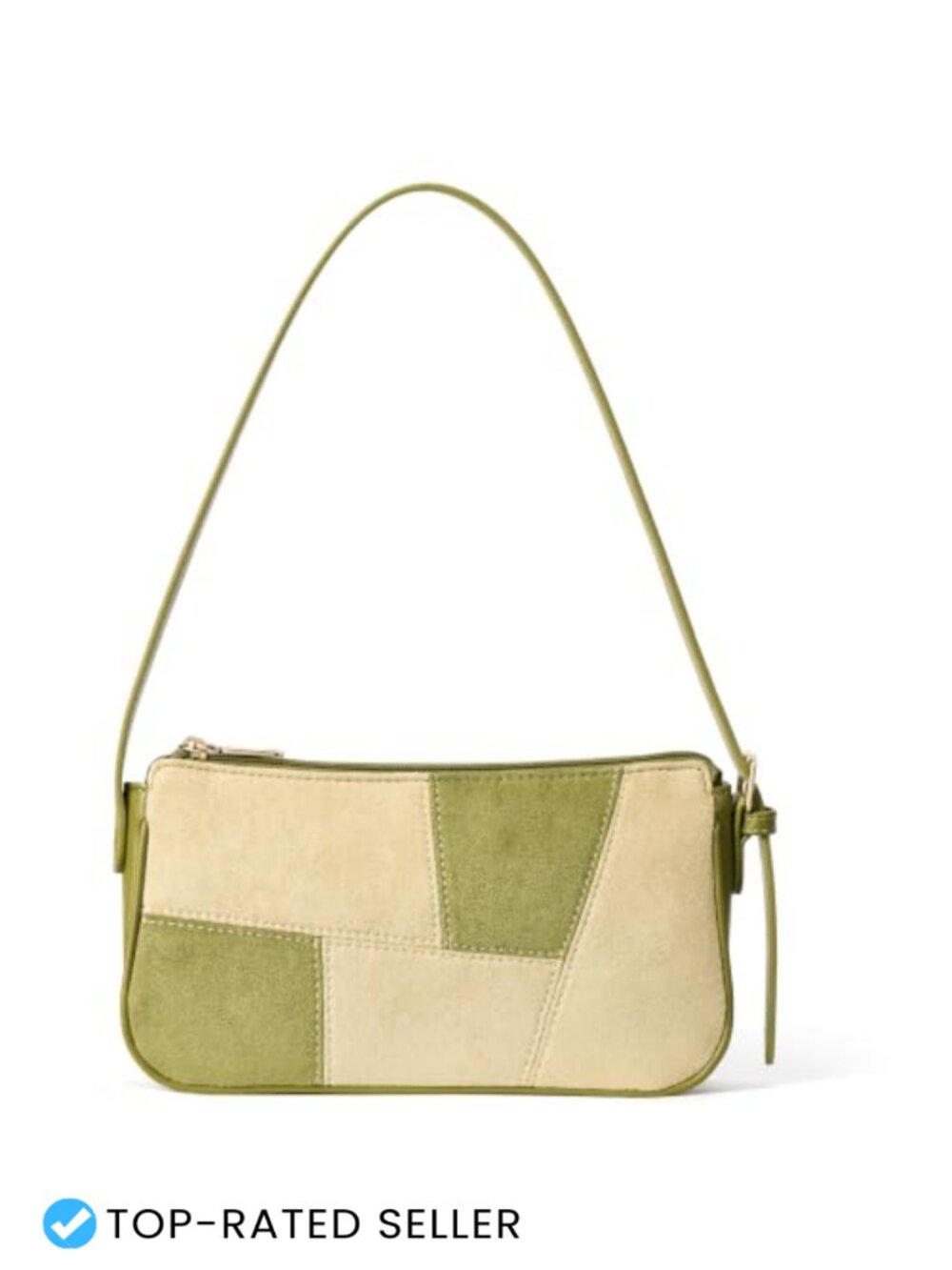 Vegan Suede Patchwork Y2K Shoulder Bag Women Small Purse Handbag